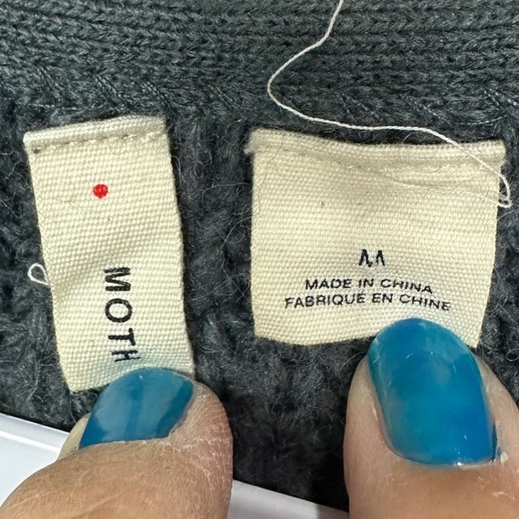 Moth x Anthropologie Gray Alpaca Wool Sleeveless Tunic Chunky Knit Sweater Sz M - Picture 2 of 6